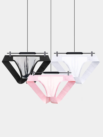 2 Pack Men's Nylon Semi-Transparent Sexy Jockstrap