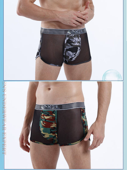 4-pack Men's Cotton Seamless Mesh Breathable Boxer Briefs