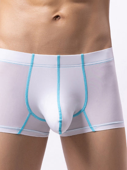 3 Pack Men's Large Pouch Contrast Binding Trunks