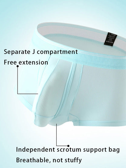 3 Pack Men's Mid-Rise Separation Breathable Elastic Trunks