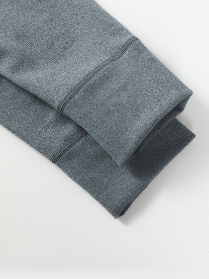 Men's High Waist Plus Fleece Cotton Warm Pants with  with Fly