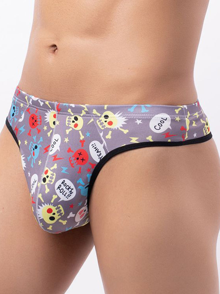 3-pack Men's Sexy Skull Low-rise Thong