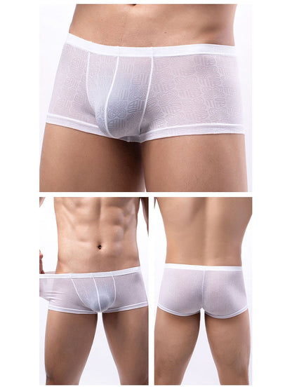 4 Pack Men's Sexy Breathable Jacquard Trunks