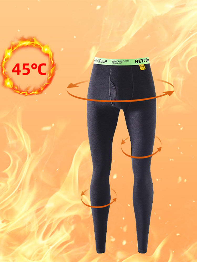 Men's Thermal Pants with Fleece Lining. Thickened Sports Base Layer Pants