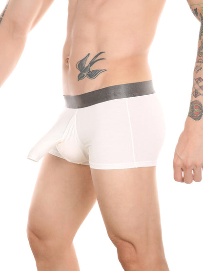 Men's Dual Ball Pouch Trunks With Fly Front