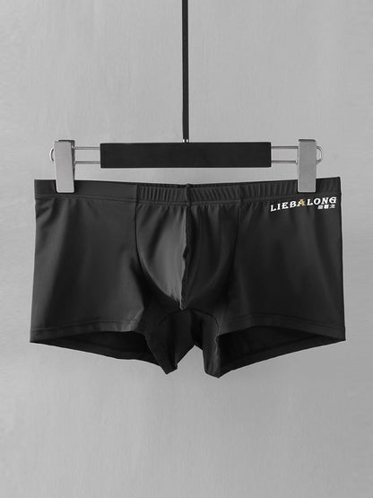 3 Pack Men's Breathable Ice Silk Double-Layered Big Pouch Sexy Boxer Briefs