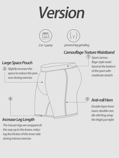 2 Pack Men's U Convex Large Support Pouch Boxers Briefs