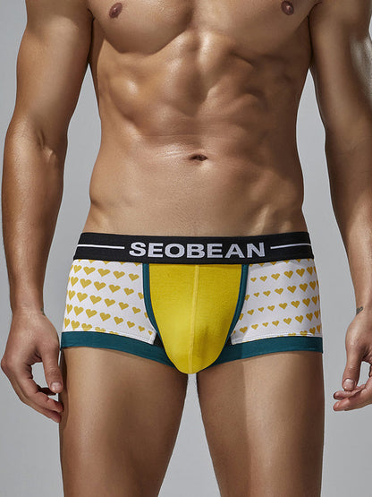 2 Pack Men's Low Rise Sexy Heart U-Shaped Pouch Boxer Briefs