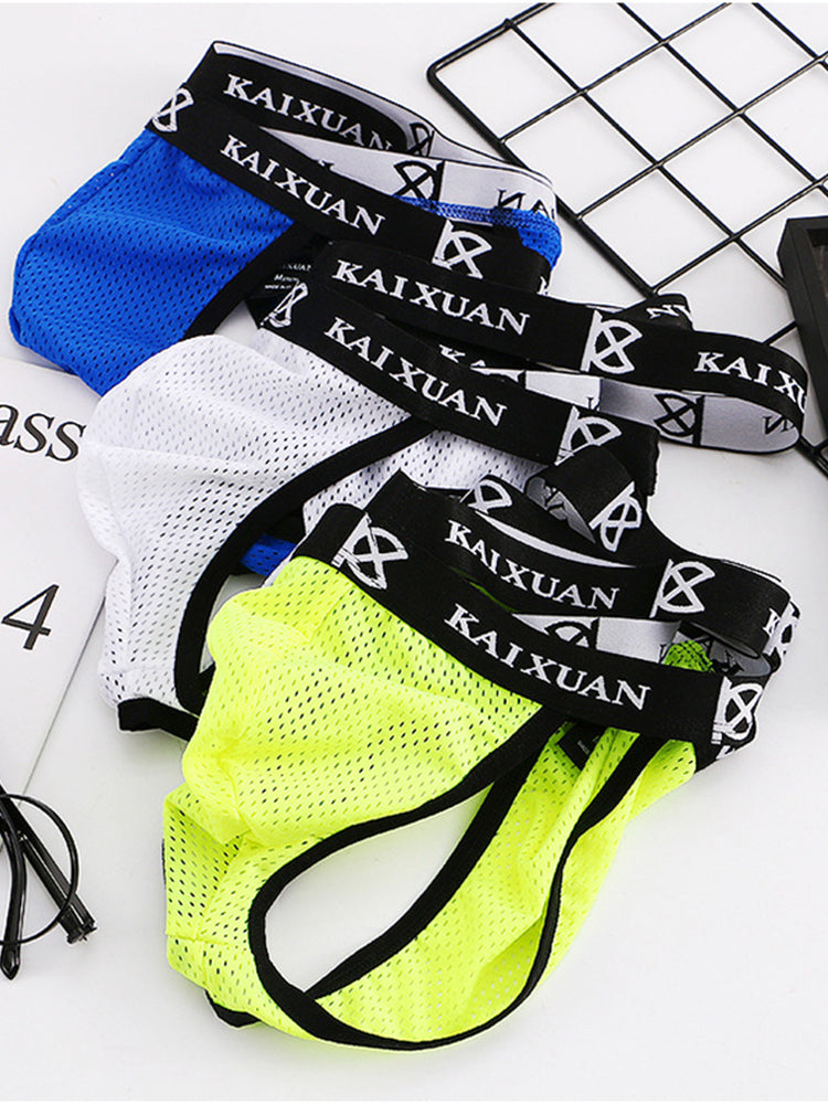 2 Pack Men's Ice Silk Mesh Capsule Pouch Sexy Jockstrap