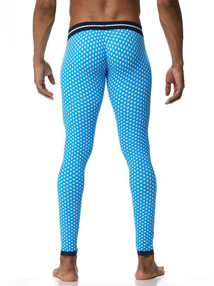 Men's Star Print Cotton Thermal Pants