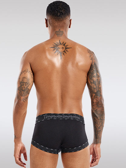 Men's Threaded Fabric Pouch Trunks With Fly