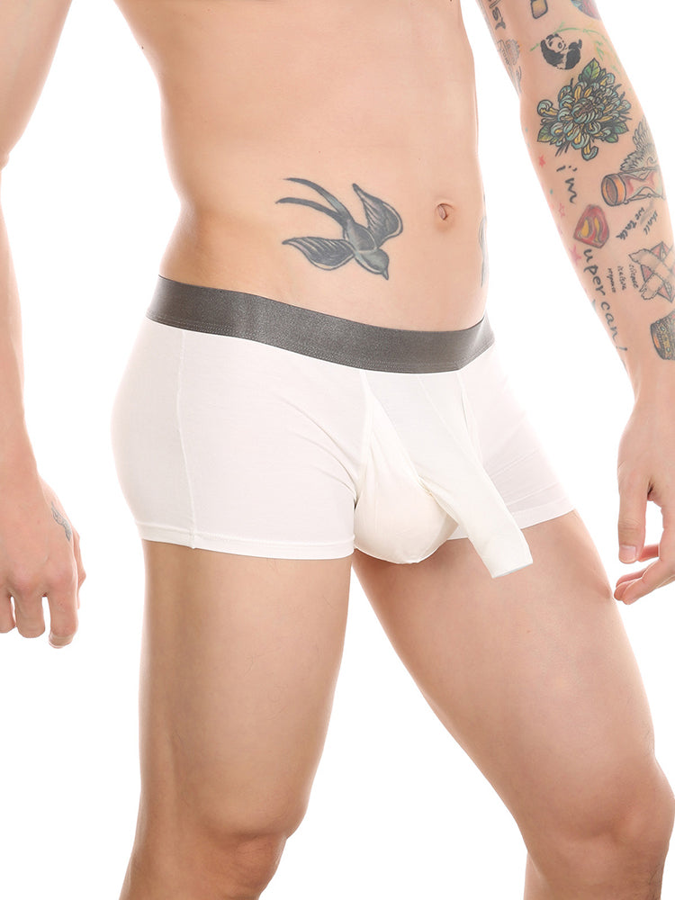 Men's Dual Ball Pouch Trunks With Fly Front