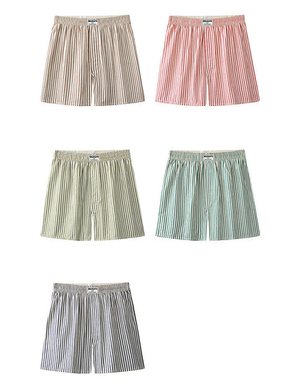 Men's Thin Loose Striped Arrow Pants Breathable Shorts Comfortable Casual Boxer Briefs
