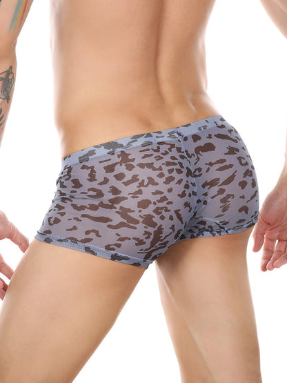 Leopard Print See-through Mesh Trunks