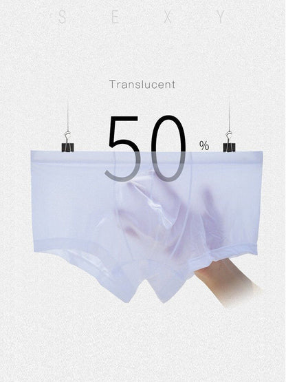 Thin Breathable Ice Silk U Convex Boxers for Men