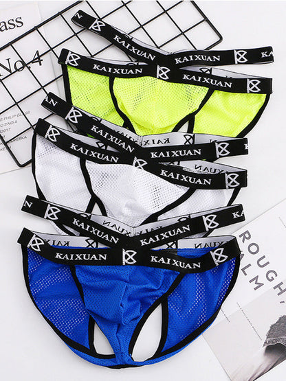 2 Pack Men's Ice Silk Mesh Capsule Pouch Sexy Jockstrap