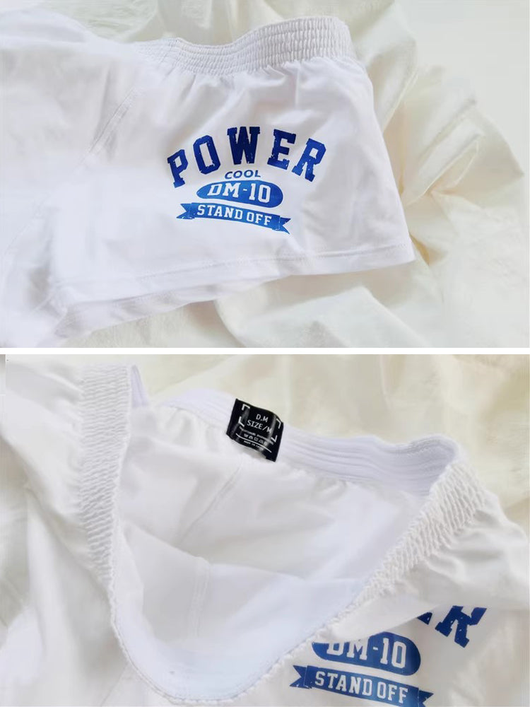 Men's DM Printed Lettering Low Waist Sexy Cotton Boxer Shorts