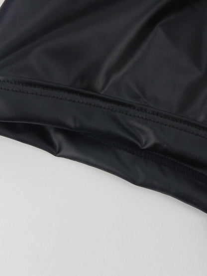 2-pack Men's Leather Hollow Hip-revealing Large Pouch Boxer Briefs