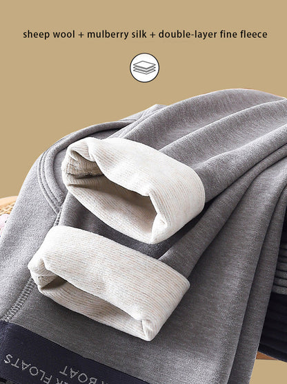Men's Thermal Pants with Fleece Lining. Thickened Sports Base Layer Pants