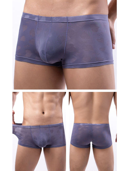 4 Pack Men's Sexy Heart Mesh Trunks