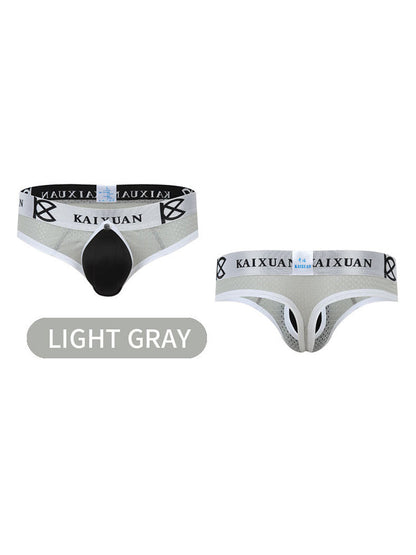2 Pack Men's Breathable Mesh Removable U-Shaped Pocket Thongs