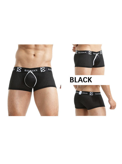 2-pack Men's Sexy Detachable Curled Cup Snap Hip Boxer Briefs