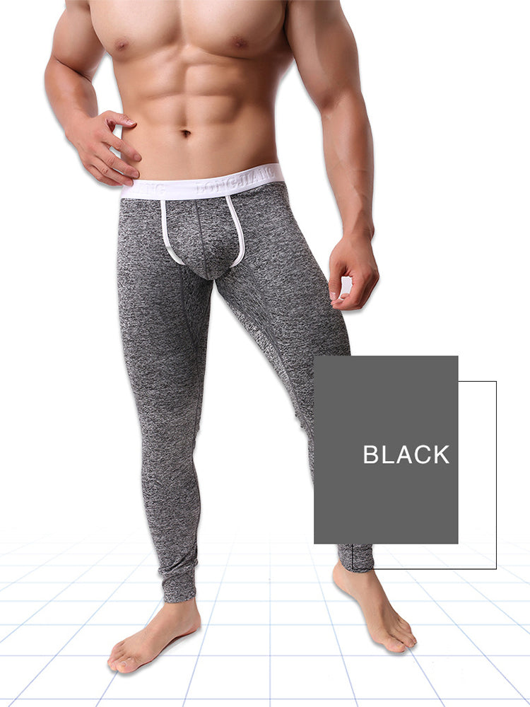Men's U-Convex Pouch Sexy Base Layer Warm Pants Sleep Pants