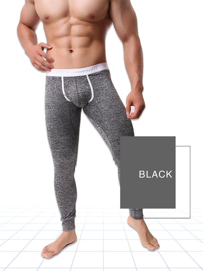 Men's U-Convex Pouch Sexy Base Layer Warm Pants Sleep Pants