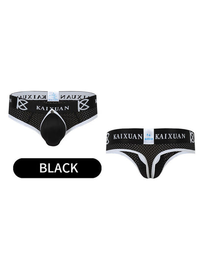 2 Pack Men's Breathable Mesh Removable U-Shaped Pocket Thongs