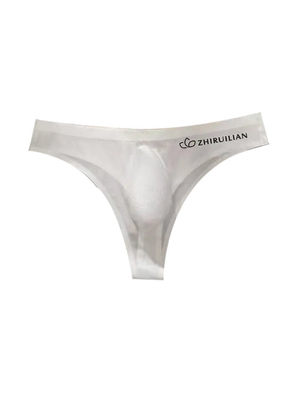 4-pack Men's Sexy Solid Color Letter Seamless Thong