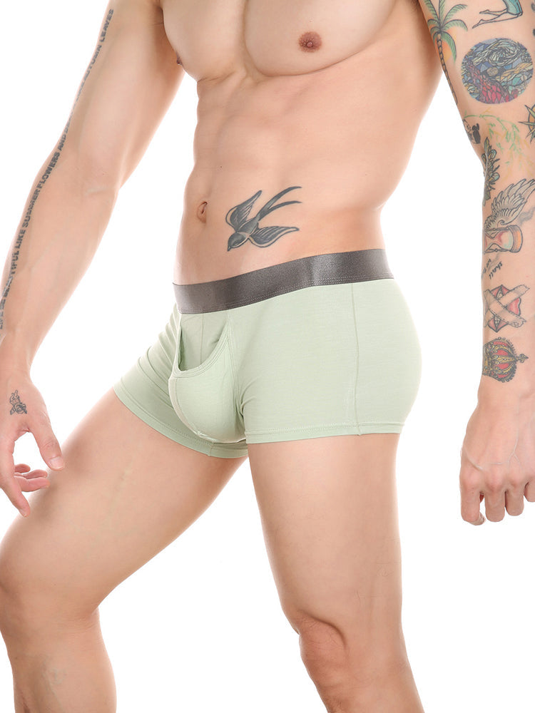 Men's Dual Ball Pouch Trunks With Fly Front