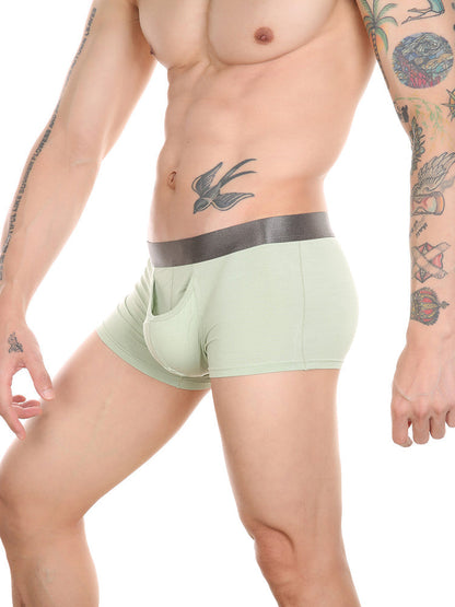 Men's Dual Ball Pouch Trunks With Fly Front