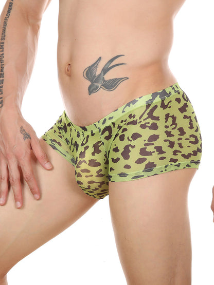 Leopard Print See-through Mesh Trunks