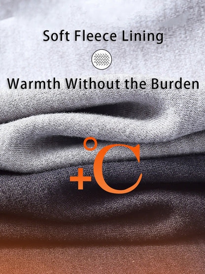 Men's Thermal Pants with Fleece Lining. Thickened Sports Base Layer Pants