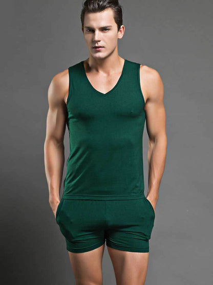Solid Color Modal Home Boxers for Men