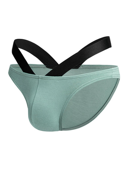 3-pack Men's Double-layer Pouch V-neck Double-waist Bikini