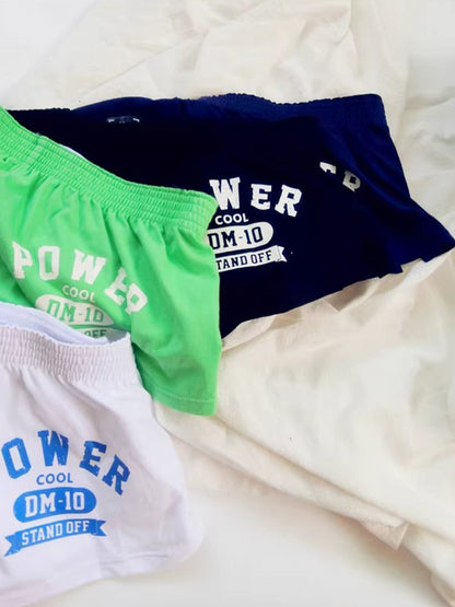 Men's DM Printed Lettering Low Waist Sexy Cotton Boxer Shorts