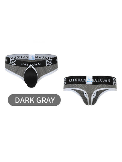 2 Pack Men's Breathable Mesh Removable U-Shaped Pocket Thongs
