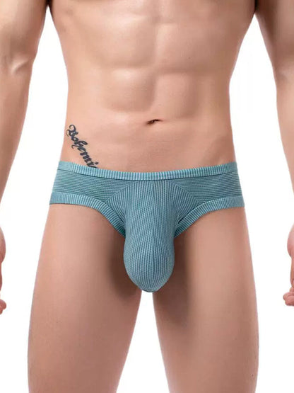 2 Pack Men's Low Rise Back Hollow 3D U-convex Large Pouch T-Back Briefs