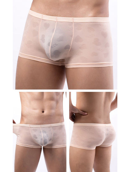 3- Pack Men's Sexy Heart Mesh Trunks