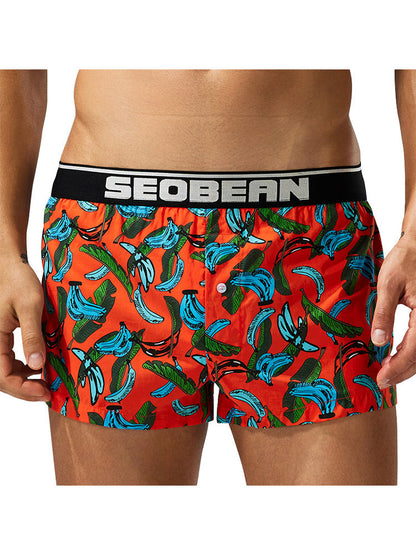 Men's Loose-Fit Printed Cotton Boxers