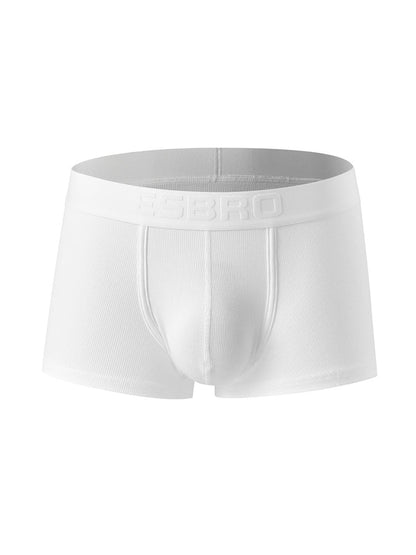 2 Pack Men's Single-Layer U-Pouch Ribbed Sweat-Absorbing Breathable Trunks