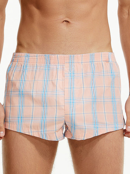 Men's Vent Classic Plaid Cotton Boxers With Fly
