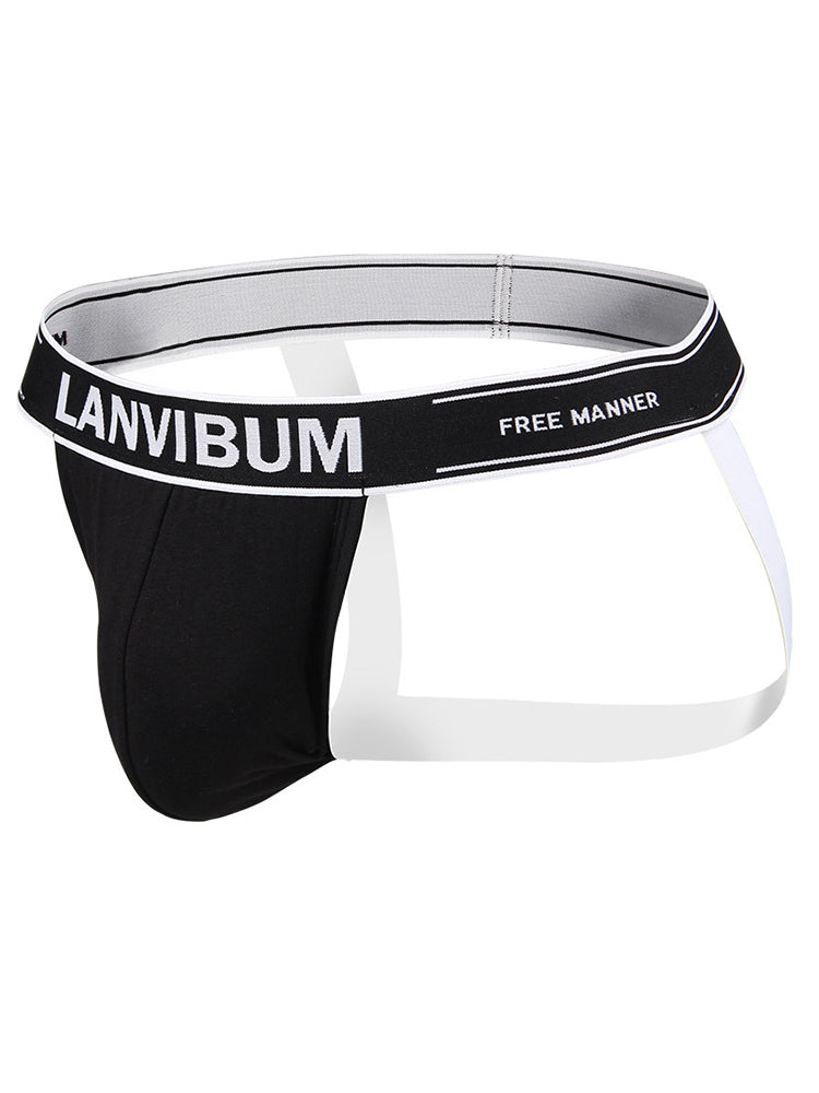 4 Pack Men's Mid-Rise Sexy Comfortable Cotton Jockstrap