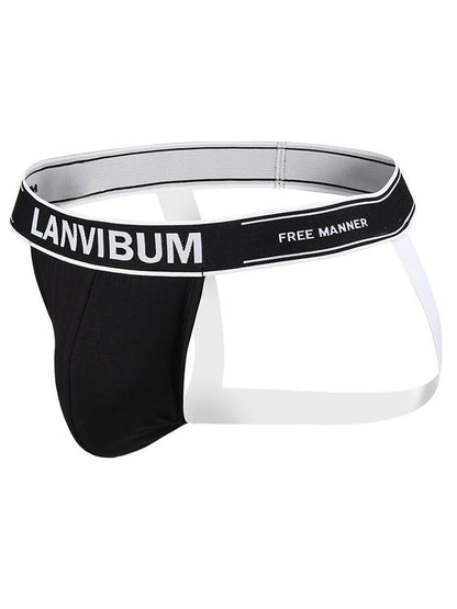 4 Pack Men's Mid-Rise Sexy Comfortable Cotton Jockstrap