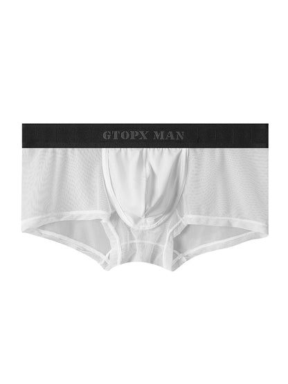 2-Pack Men's Breathable Mesh Ice Silk U-convex Low Waist Boxer Briefs
