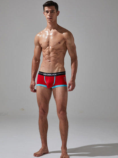 2 Pack Men's Stretch Cotton Breathable Colourway Contrast Trunks