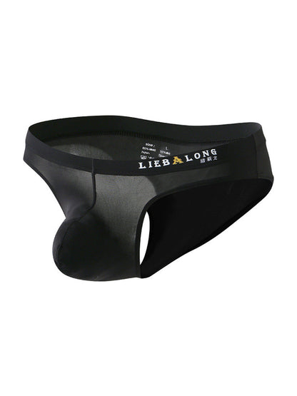 4 Pack Men's Ice Silk Low-Rise Big Pouch Sexy Comfortable Bikini