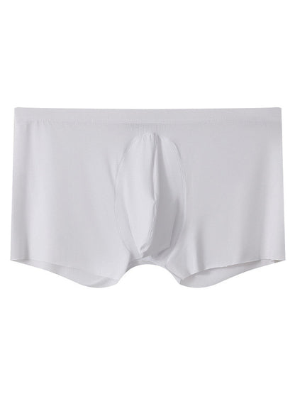 3 Pack Men's Ice Silk Mesh Large Pouch Solid Color Sexy Trunks