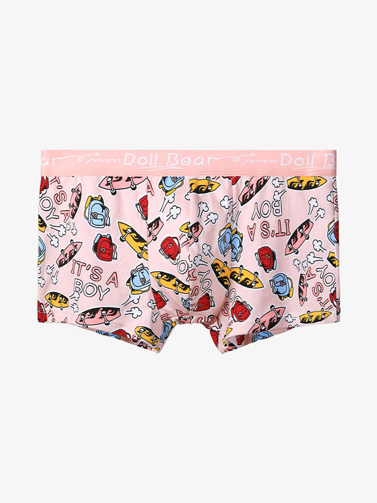 4 Pack Men's Cartoon Cotton Anti-Bacterial Boxer Briefs
